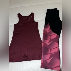 Burgundy Under Armour workout suit!